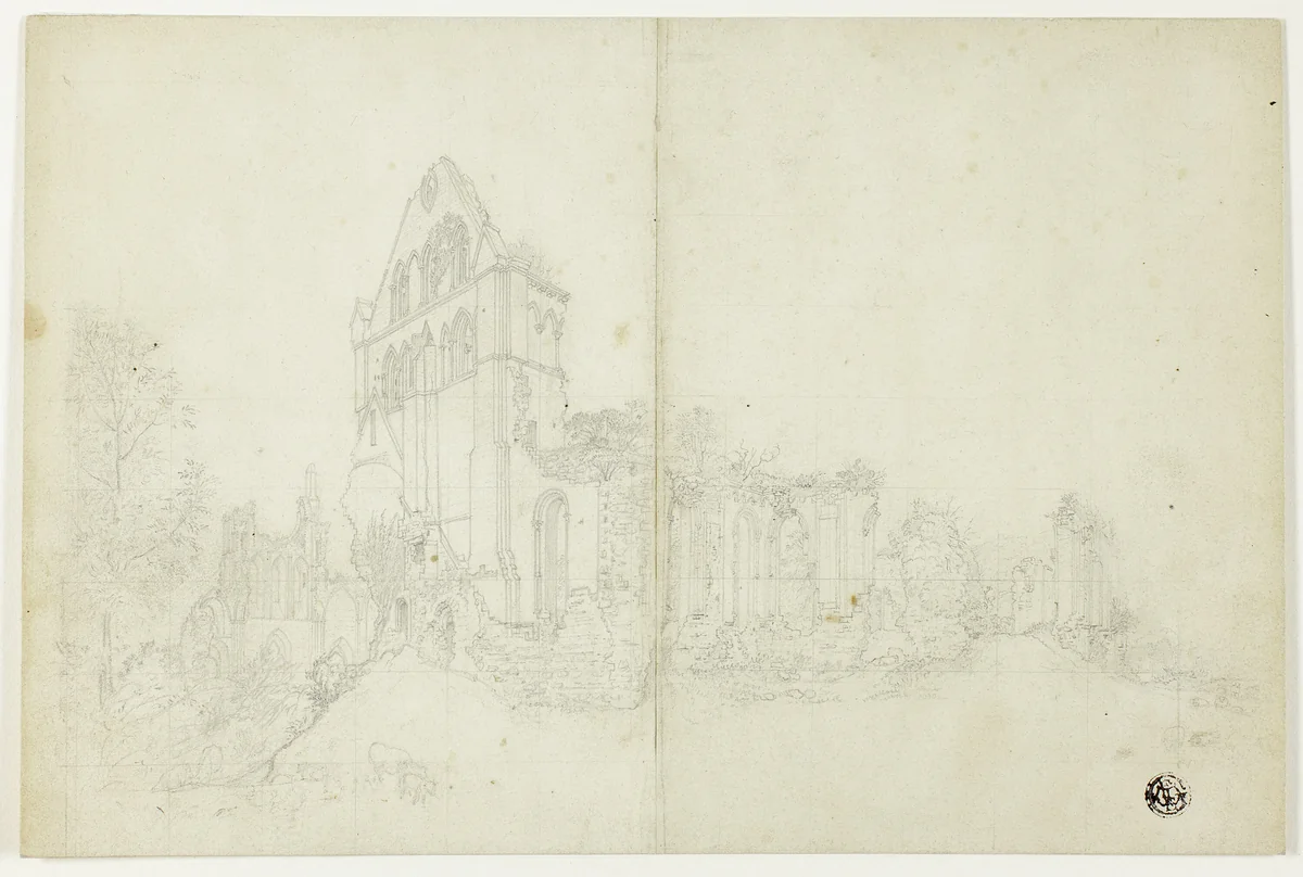 Byland Abbey, Yorkshire by William Westall, drawing, 1810-1850