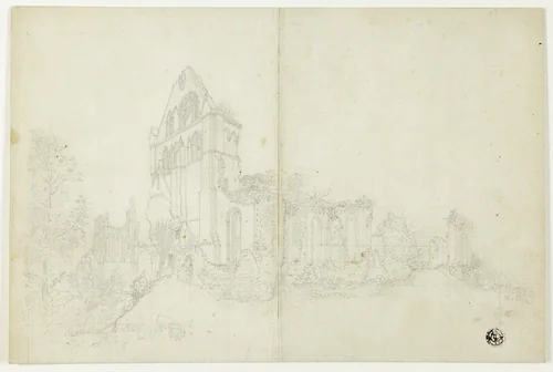 Byland Abbey, Yorkshire by William Westall, drawing, 1810-1850