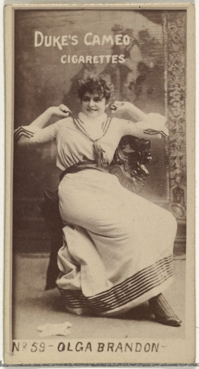 Card Number 59, Olga Brandon, from the Actors and Actresses series (N145-4) issued by Duke Sons & Co. to promote Cameo Cigarettes by W. Duke, Sons & Co., photograph, 1880-1889