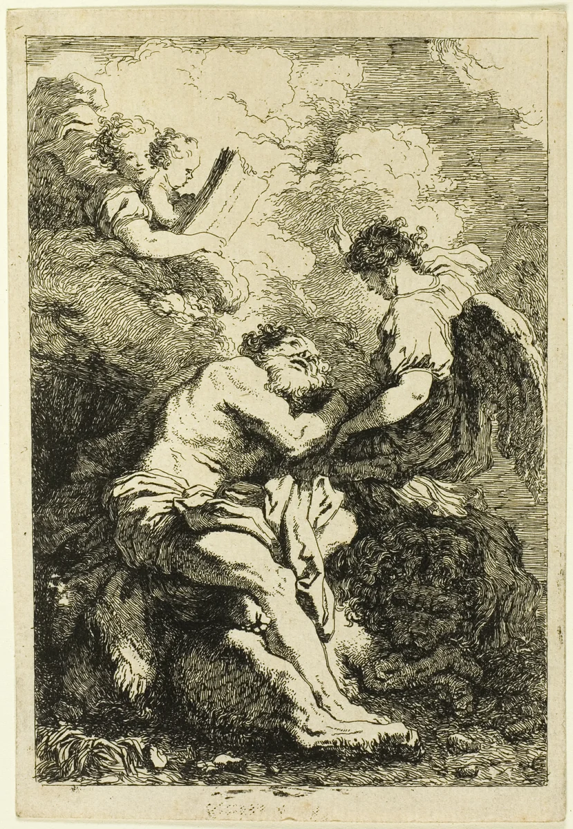 Saint Jerome by Jean Honoré Fragonard, print, 1752-1806