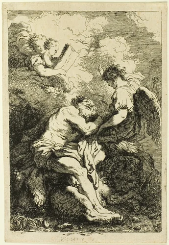 Saint Jerome by Jean Honoré Fragonard, print, 1752-1806