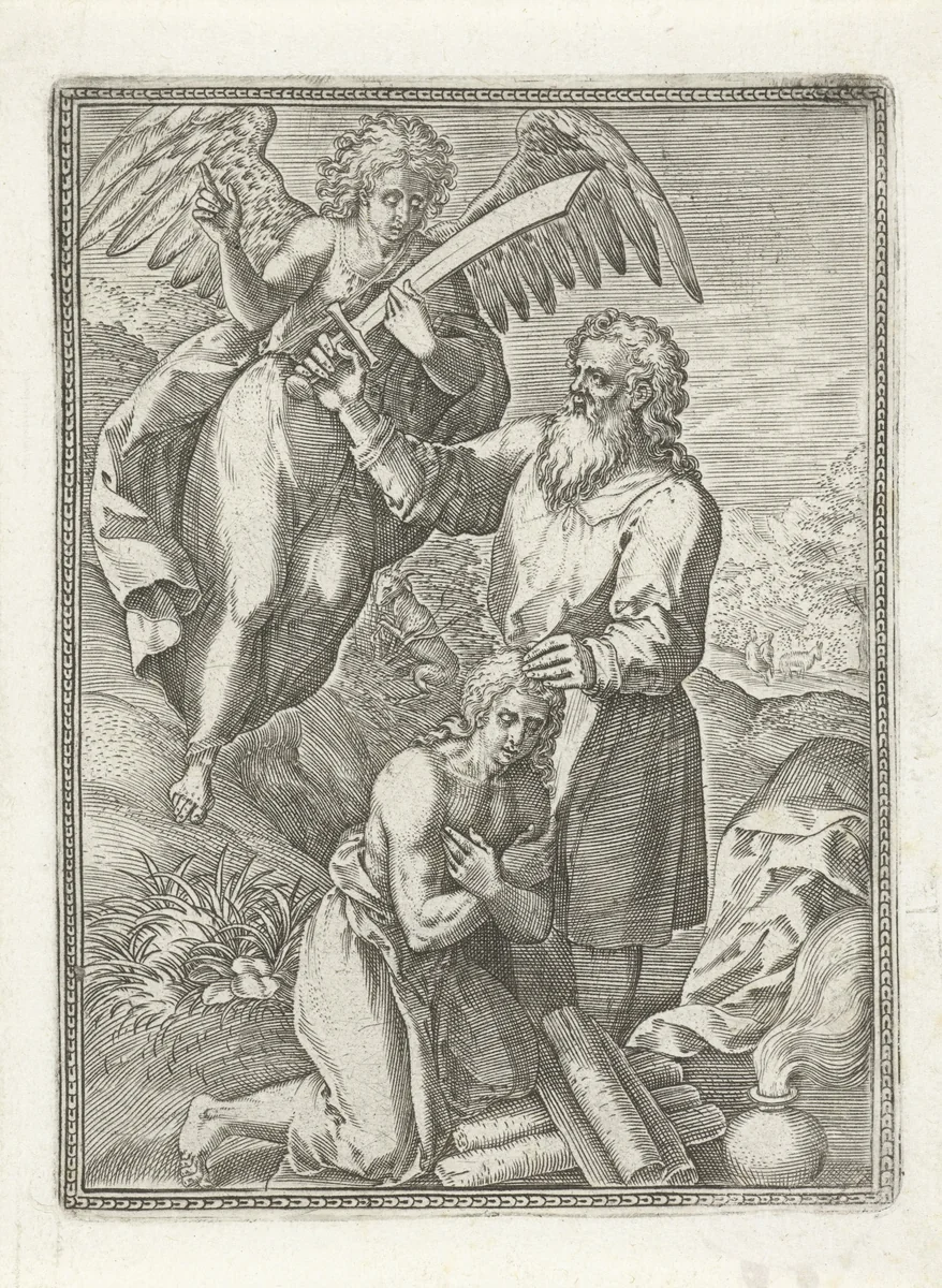 Offer van Abraham by Johann Sadeler, print, 1575