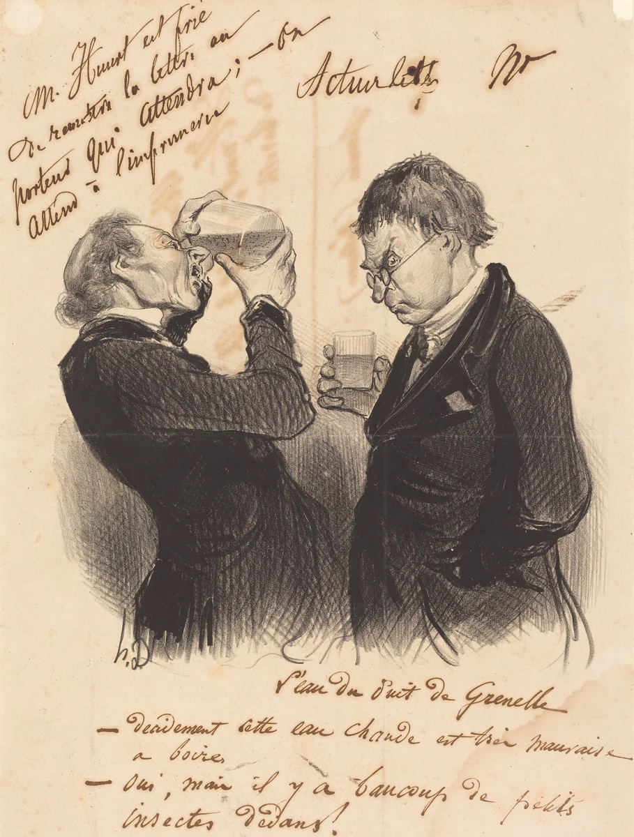 L'Eau du puits de Grenelle by Honoré Daumier, print, 1841