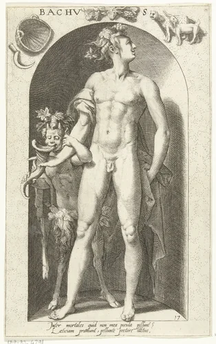 Bacchus by Nicolaas Braeu, print, 1598