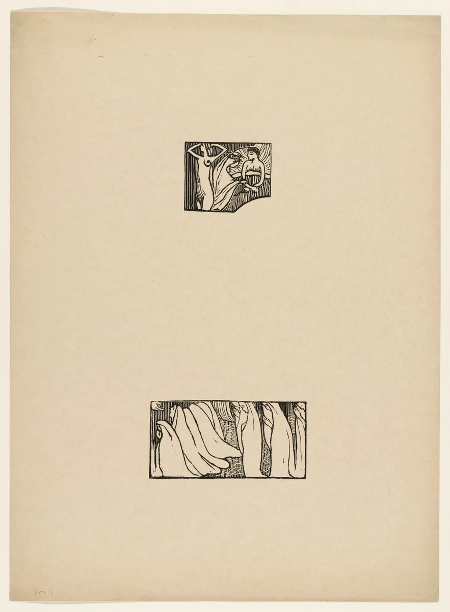 Sheet of woodcuts from L'Epreuve by Maurice Denis, print, 1891