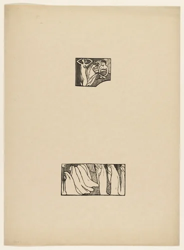 Sheet of woodcuts from L'Epreuve by Maurice Denis, print, 1891