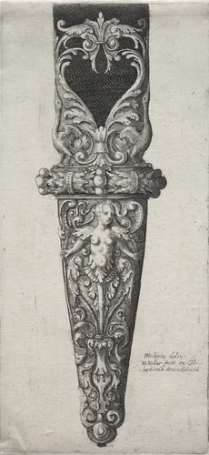 Design for Dagger Sheath by Wenceslaus Hollar, print, 1625-1675