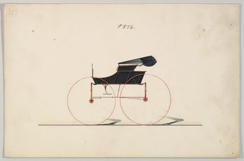Design for Wagon, no. 856 by Brewster & Co., drawing, 1850-1870
