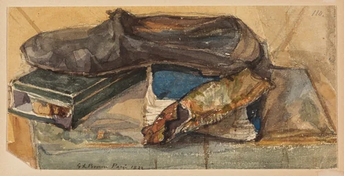 Shoe, Herring, and Book by George Loring Brown, drawing, 1833