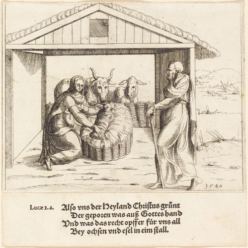 The Nativity by Augustin Hirschvogel, print, 1548