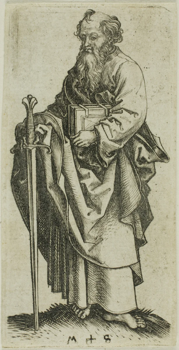 St. Paul, from Apostles by Martin Schongauer, print, 1450-1491