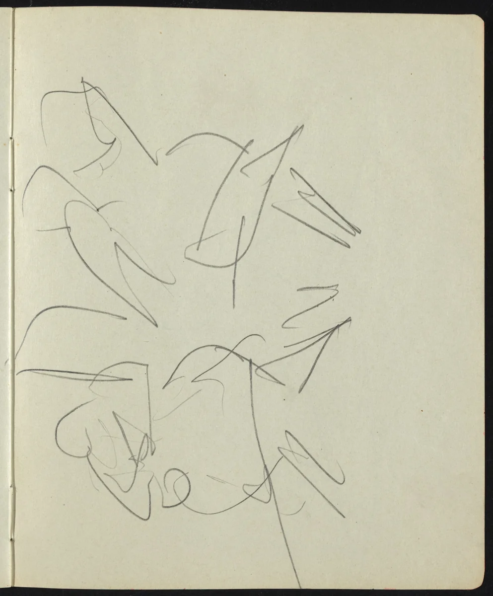 Dancers and Performers (Page from a Sketchbook) by Ernst Ludwig Kirchner, drawing, 1911