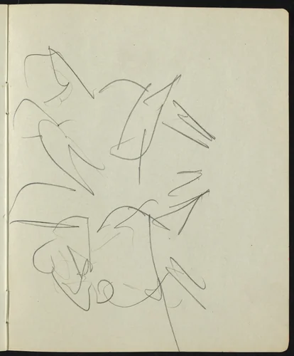 Dancers and Performers (Page from a Sketchbook) by Ernst Ludwig Kirchner, drawing, 1911