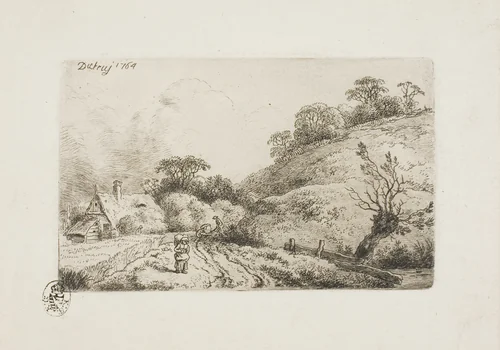 The Cornfield (Rembrandt Manner) by Christian Wilhelm Ernst Dietrich
Rembrandt van Rijn, print, 1764