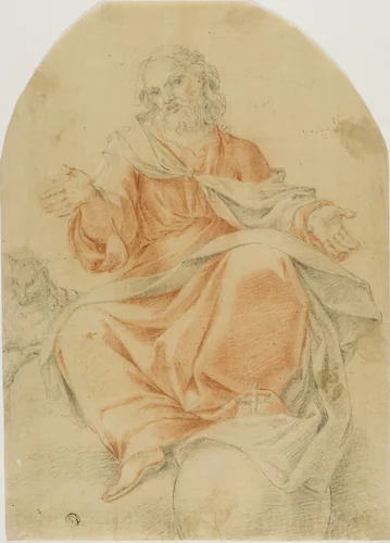 Christ as Salvator Mundi with Lamb by Jacopo da Pontormo, drawing, 1514-1557