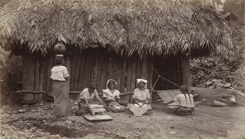 Domestic Occupations of the Coffee Pickers, Las Nubes by Eadweard Muybridge, photograph, 1875