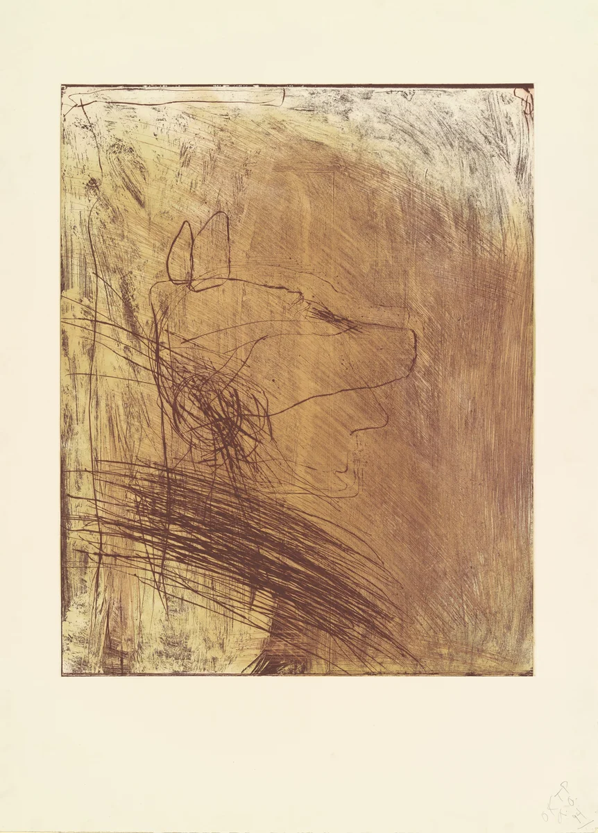 Dog Man by Nathan Oliveira, print, 1994