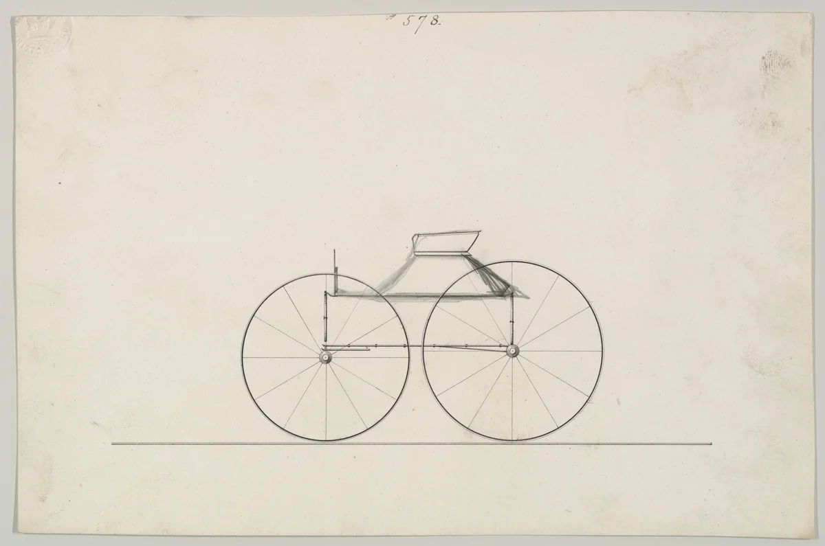 Road Wagon #578 by Brewster & Co., drawing, 1860-1870