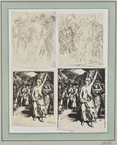 L'Union sacrées by Auguste Louis Lepère, drawing, 1914