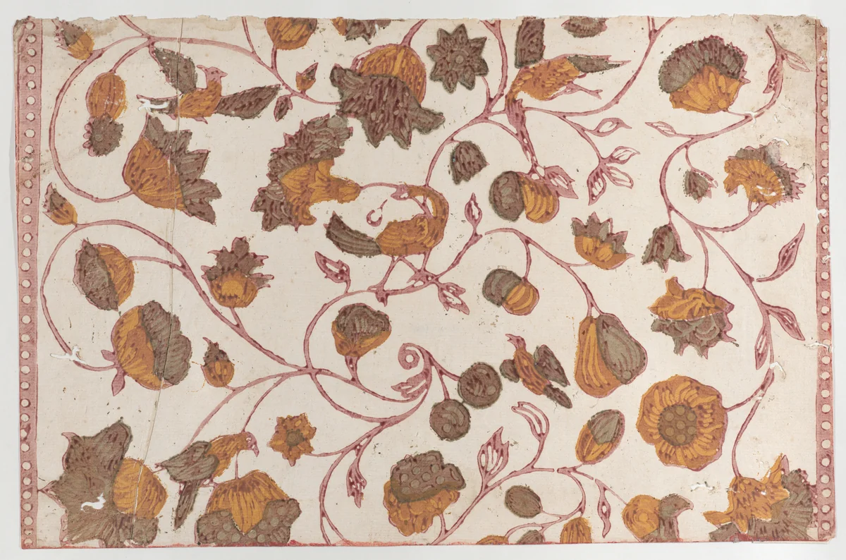 Sheet with overall floral pattern by anonymous, print, 1700-1800