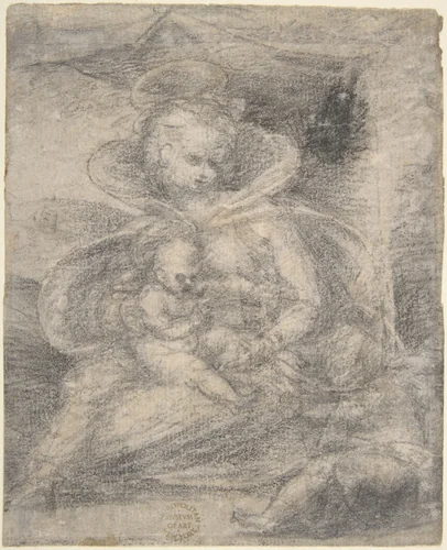 The Virgin and Child by Fra Bartolomeo, drawing, 1510-1520