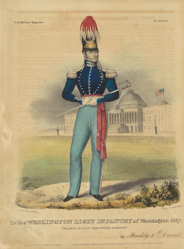 To the Washington Light Infantry of Washington City by Alfred Hoffy; Peter S. Duval; Huddy & Duval, print, 1839