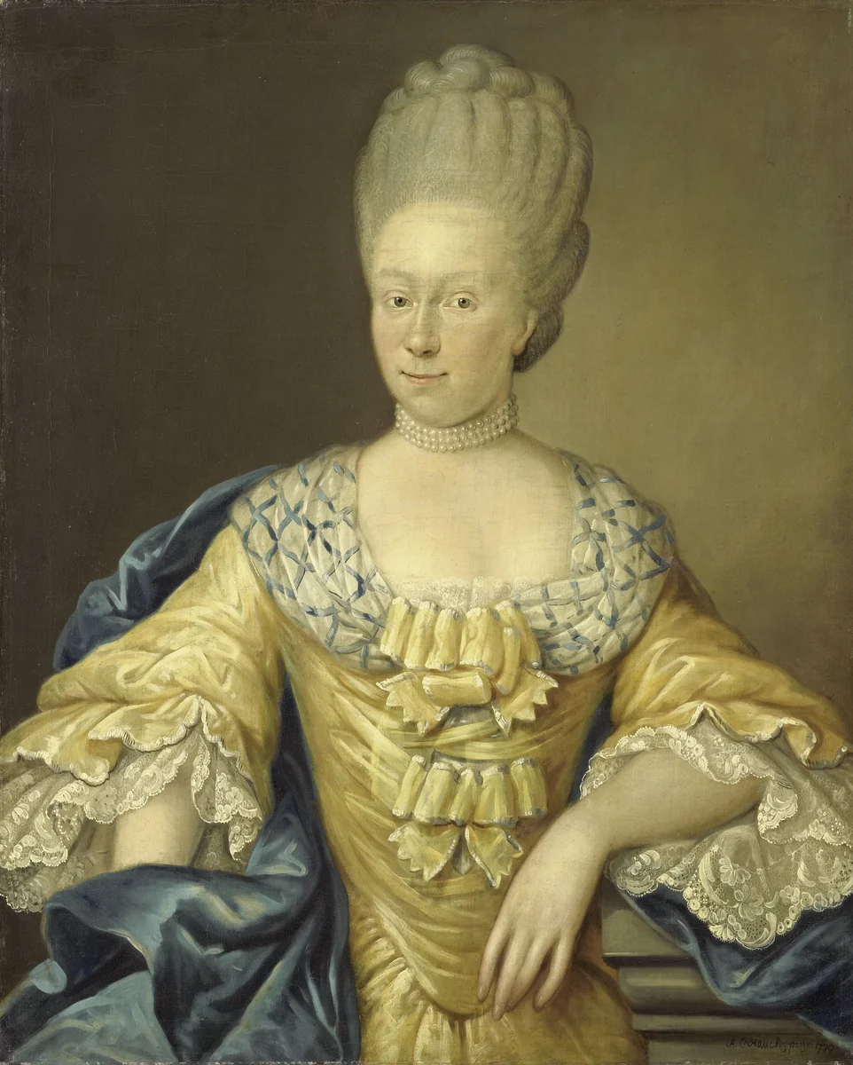 Adriana Johanna van Heusden, Wife of Johan Arnold Zoutman by August Christian Hauck, painting, 1770