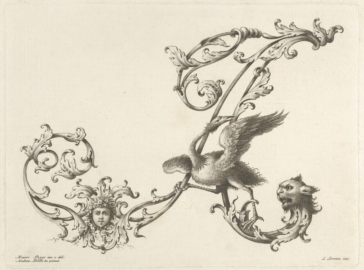 Alfabeto Di Lettere Iniziale by Mauro Poggi, print, 1740-1760