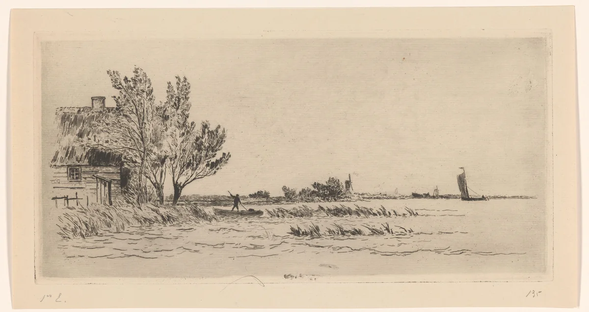 Gezicht op de Loosdrechtse Plassen by Carel Nicolaas Storm van 's-Gravesande, print, 1880