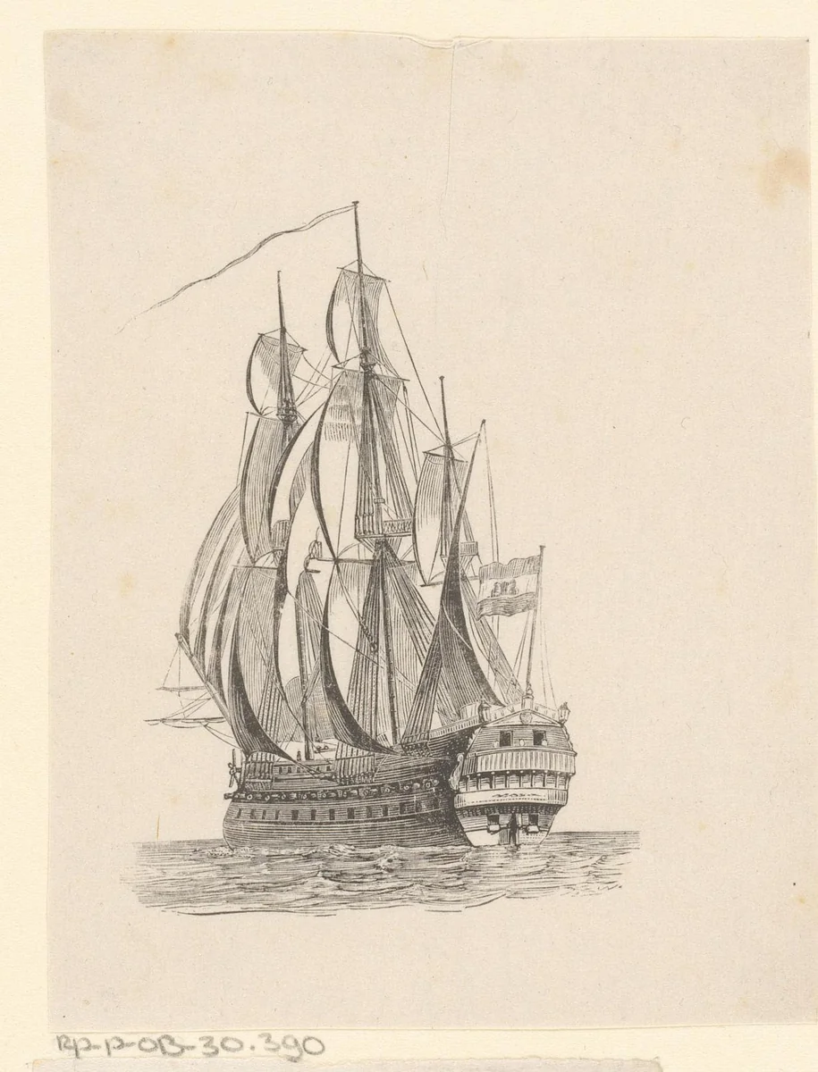 Schip by Isaac Weissenbruch, print, 1836-1912