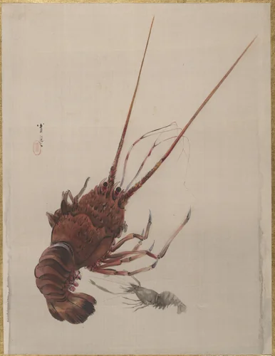 Crayfish by Watanabe Seitei (渡辺省亭), painting, 1877-1897