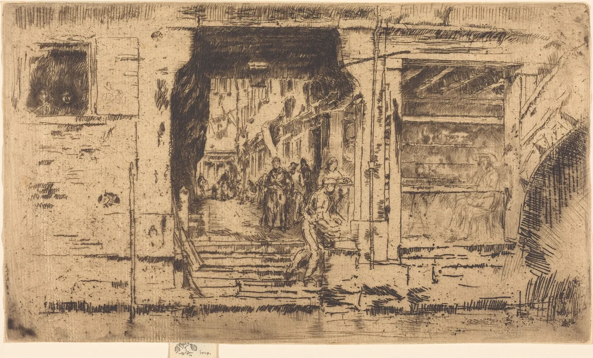 Fish-Shop, Venice by James McNeill Whistler, print, 1880