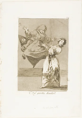 Don't scream, stupid, plate 74 from Los Caprichos by Francisco José de Goya, print, 1797-1799