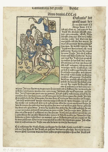 Keizer Constantijn de Grote te paard by anonymous, print, 1499