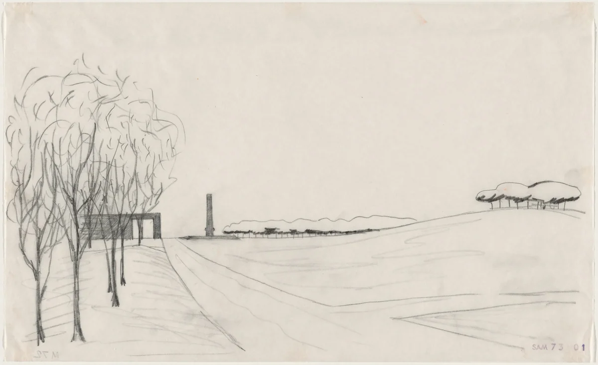 Woodland Crematorium, Stockholm, Sweden, Exterior elevation by Erik Gunnar Asplund, architecture