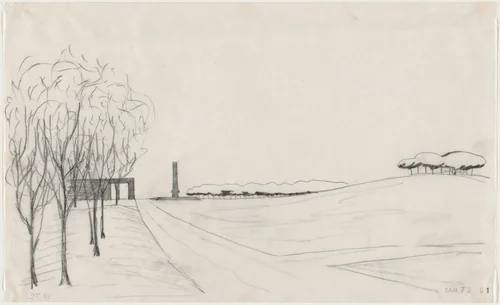 Woodland Crematorium, Stockholm, Sweden, Exterior elevation by Erik Gunnar Asplund, architecture