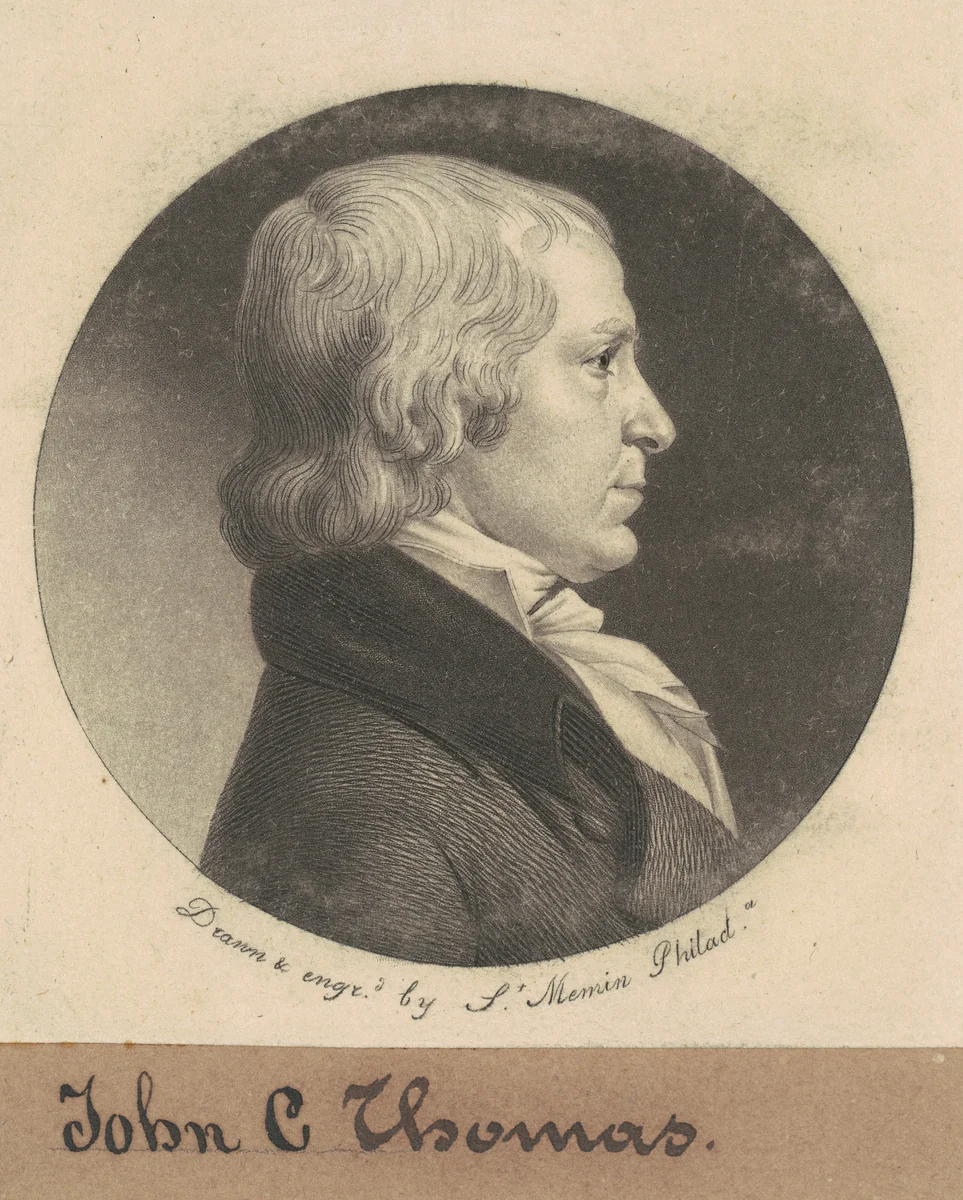 John Chew Thomas by Charles B. J. Févret de Saint-Mémin, print, 1800