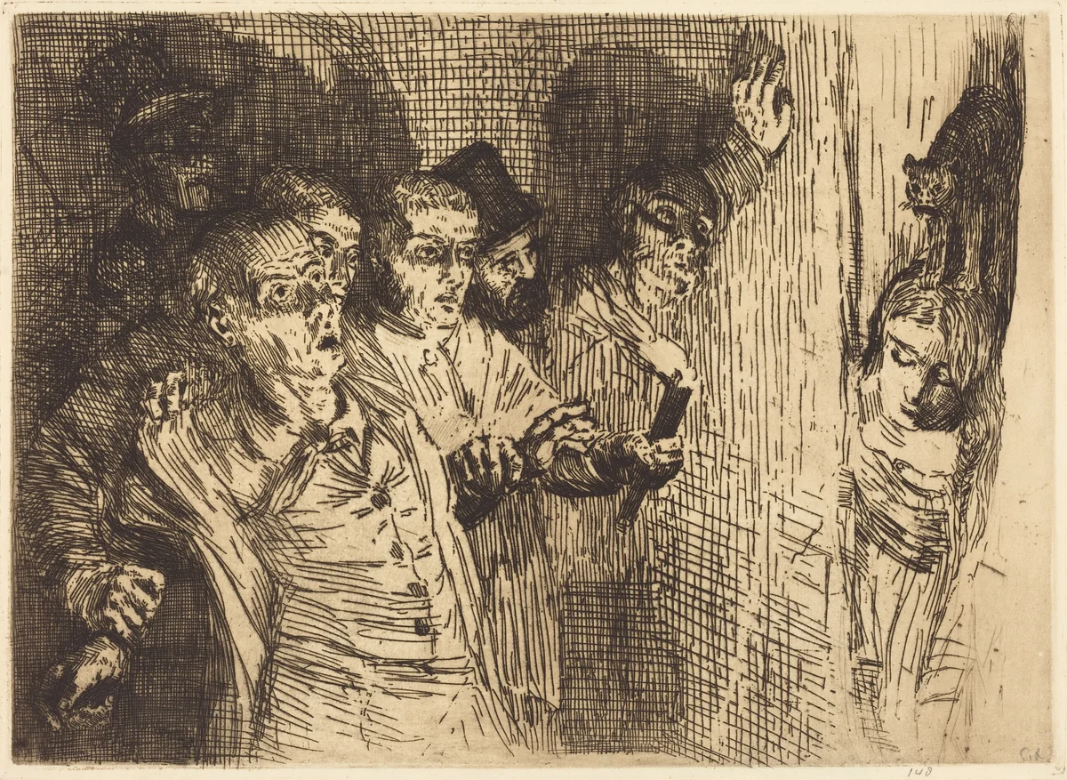 Black Cat (Le chat noir) by Alphonse Legros, print, 1860-1862