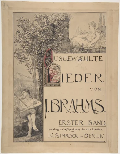 Design for a Title Page for Sheet Music by Max Klinger, drawing, 1870-1920