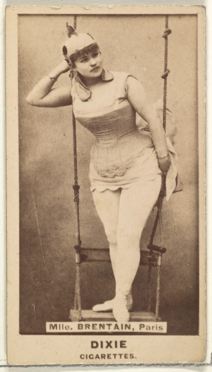 Mlle. Brentain, Paris, from the Actors and Actresses series (N45, Type 1) for Dixie Cigarettes by Allen & Ginter, photograph, 1885-1891
