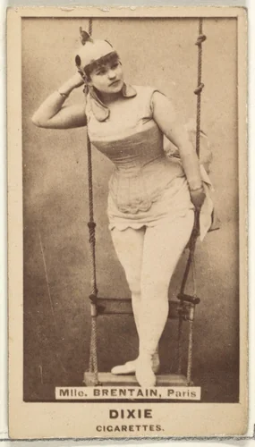 Mlle. Brentain, Paris, from the Actors and Actresses series (N45, Type 1) for Dixie Cigarettes by Allen & Ginter, photograph, 1885-1891