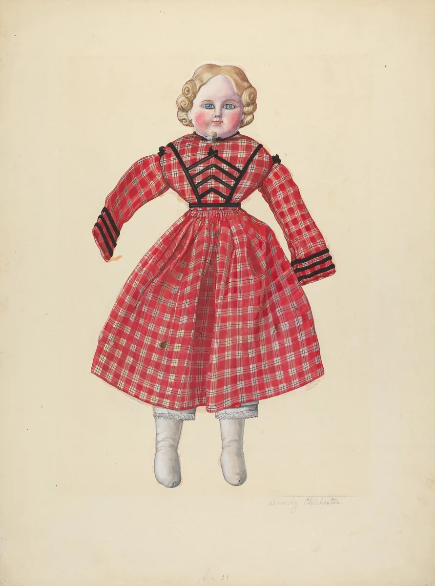 Doll with Bisque Head by Beverly Chichester, index of american design, 1936