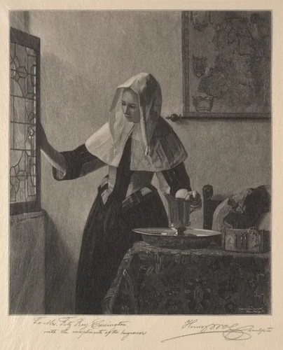 Young Woman at a Window by Henry Wolf, print, 1907