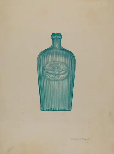 Glass Bottle by Orville A. Carroll, index of american design, 1935-1942