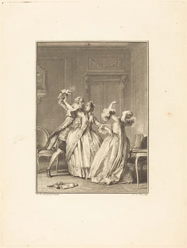 Le soufflet by Noël Le Mire, Jean-Michel Moreau the Younger, print, 1774
