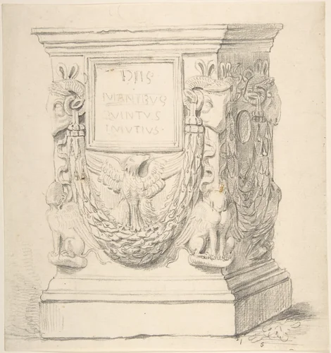 Sketch of a Classical Pedestal by Thomas Hardwick, drawing, 1776-1779