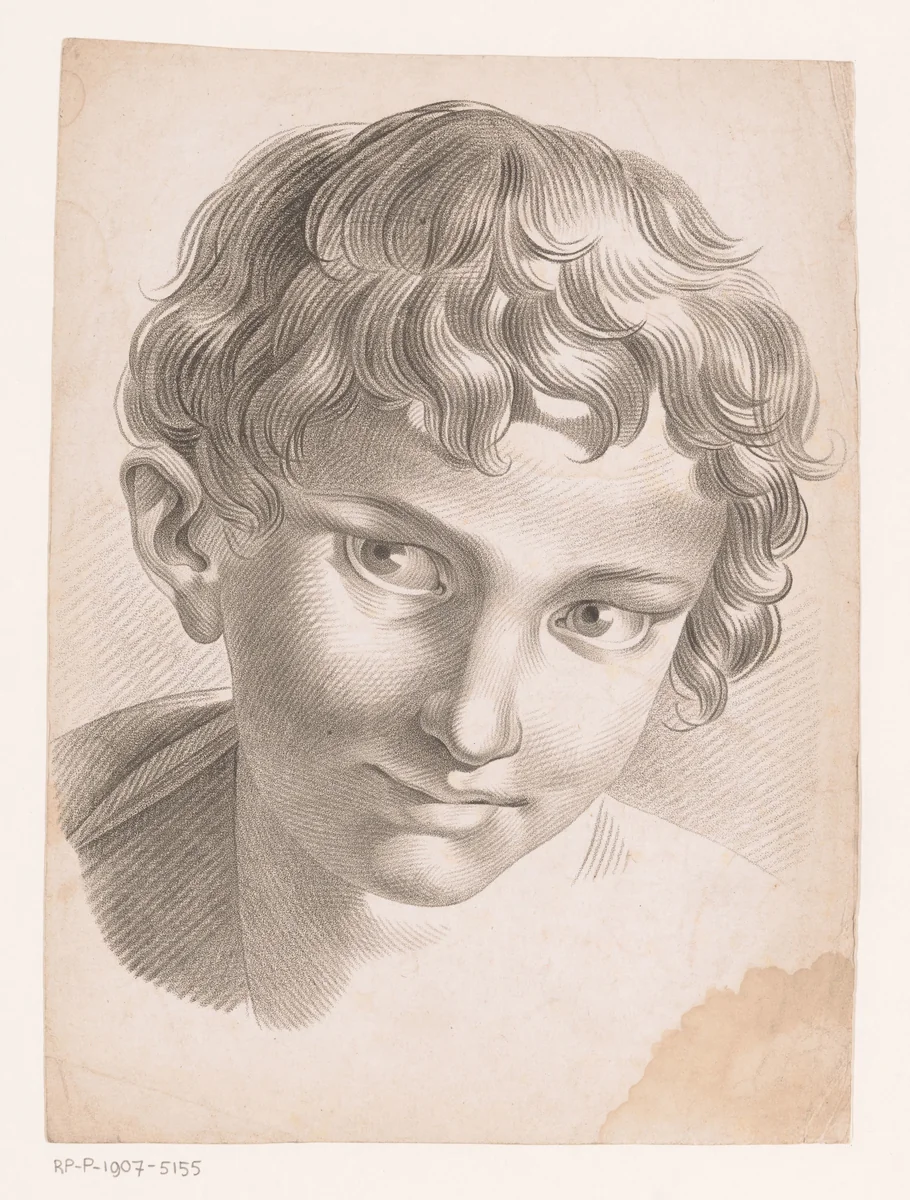 Jongenshoofd by Petit, print, 1784-1826