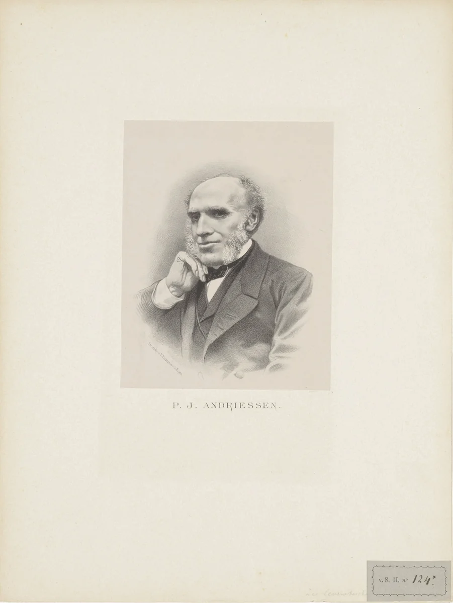 Portret van P.J. Andriessen by anonymous, print, 1842-1887