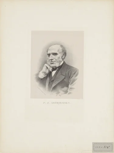 Portret van P.J. Andriessen by anonymous, print, 1842-1887