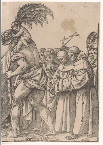 Triomf van Christus (achtste deel) by Andrea Andreani, print, 1568-1629